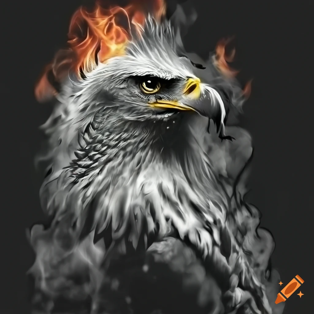 digital art of a fiery eagle