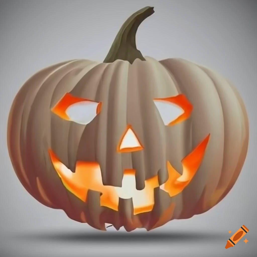 bright jack-o-lantern on white background