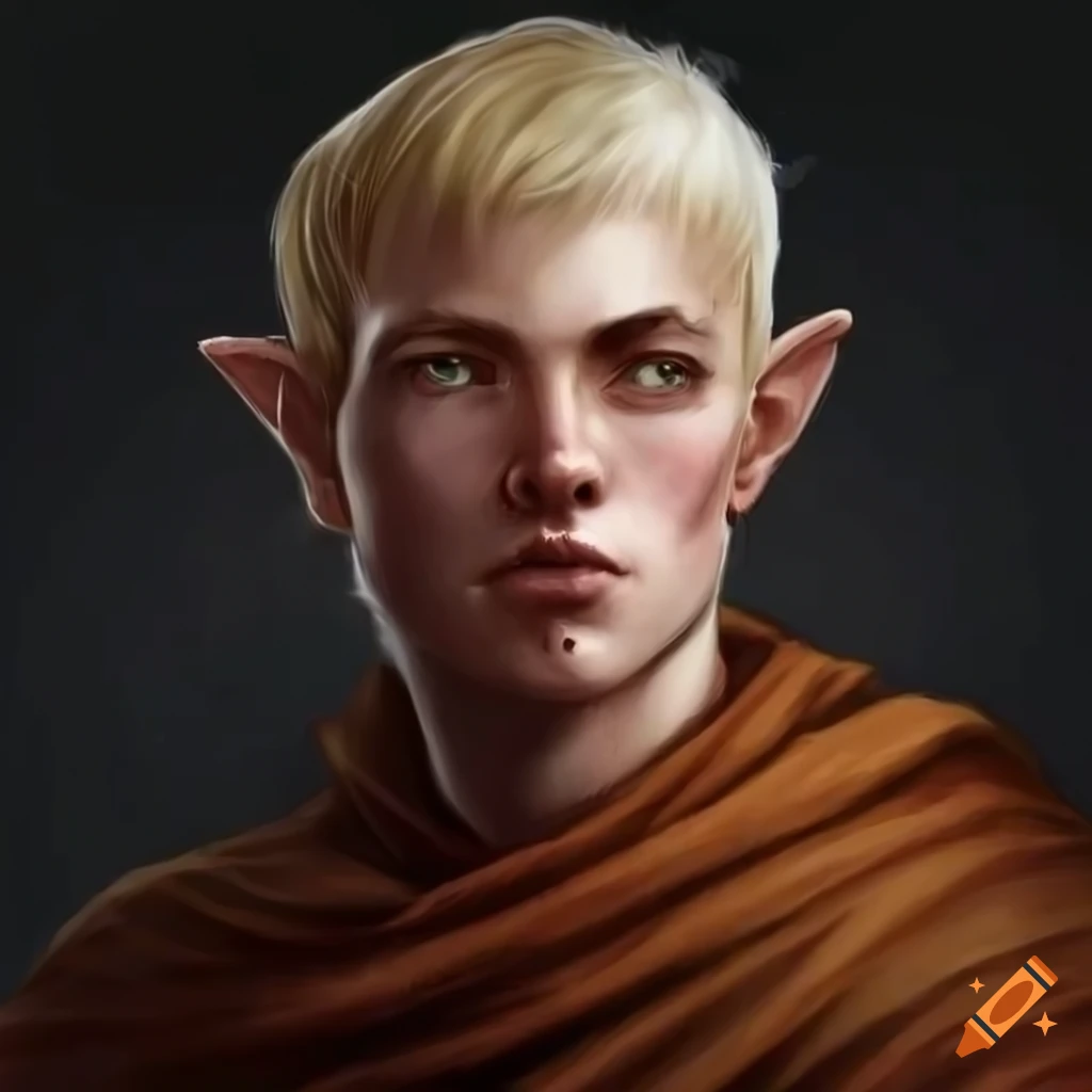 Portrait Of A Blonde haired Male Monk On Craiyon