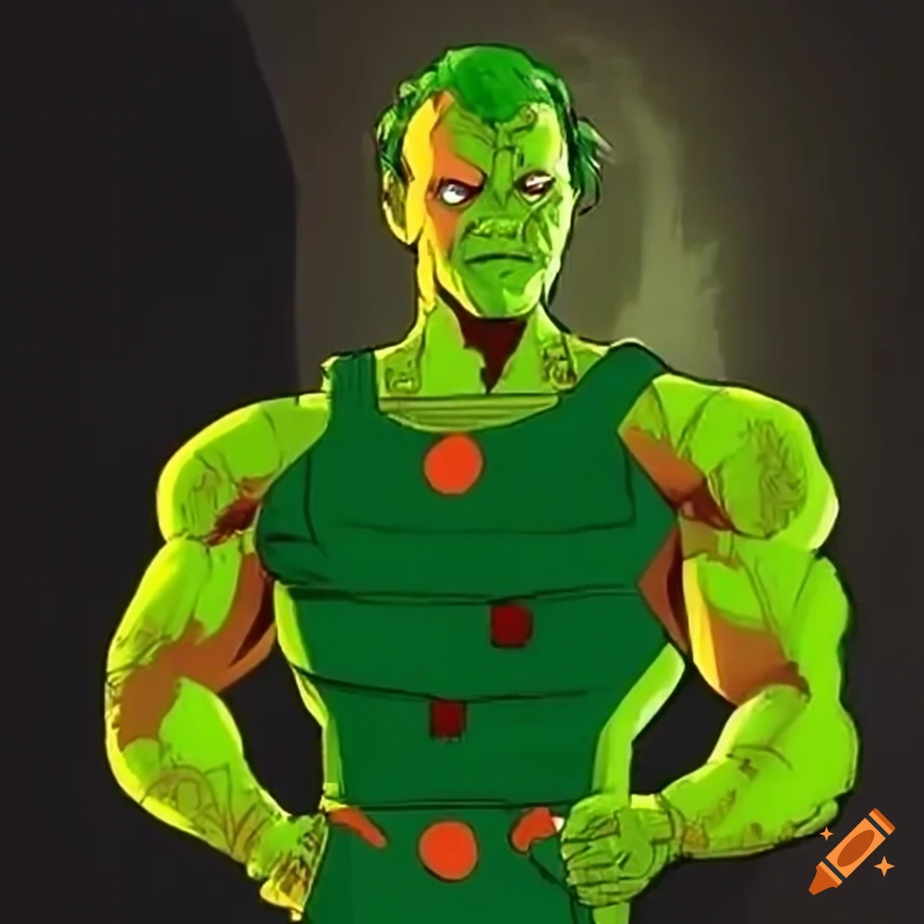 image of a green villain with nuclear powers