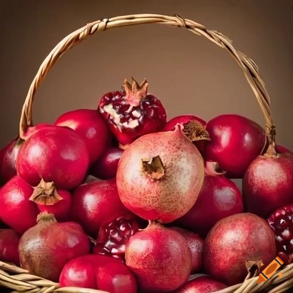 basket of fresh pomegranate