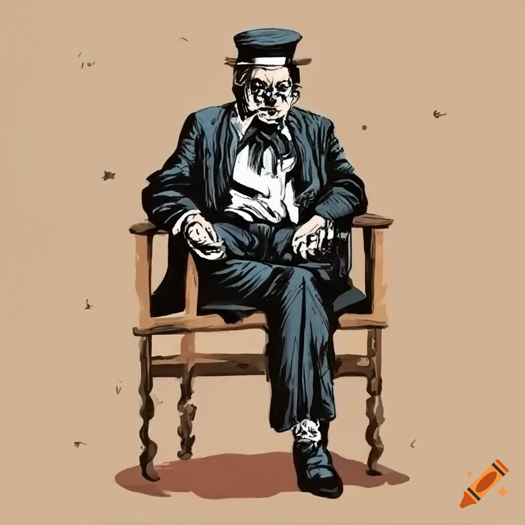 mafioso sitting on a vintage chair