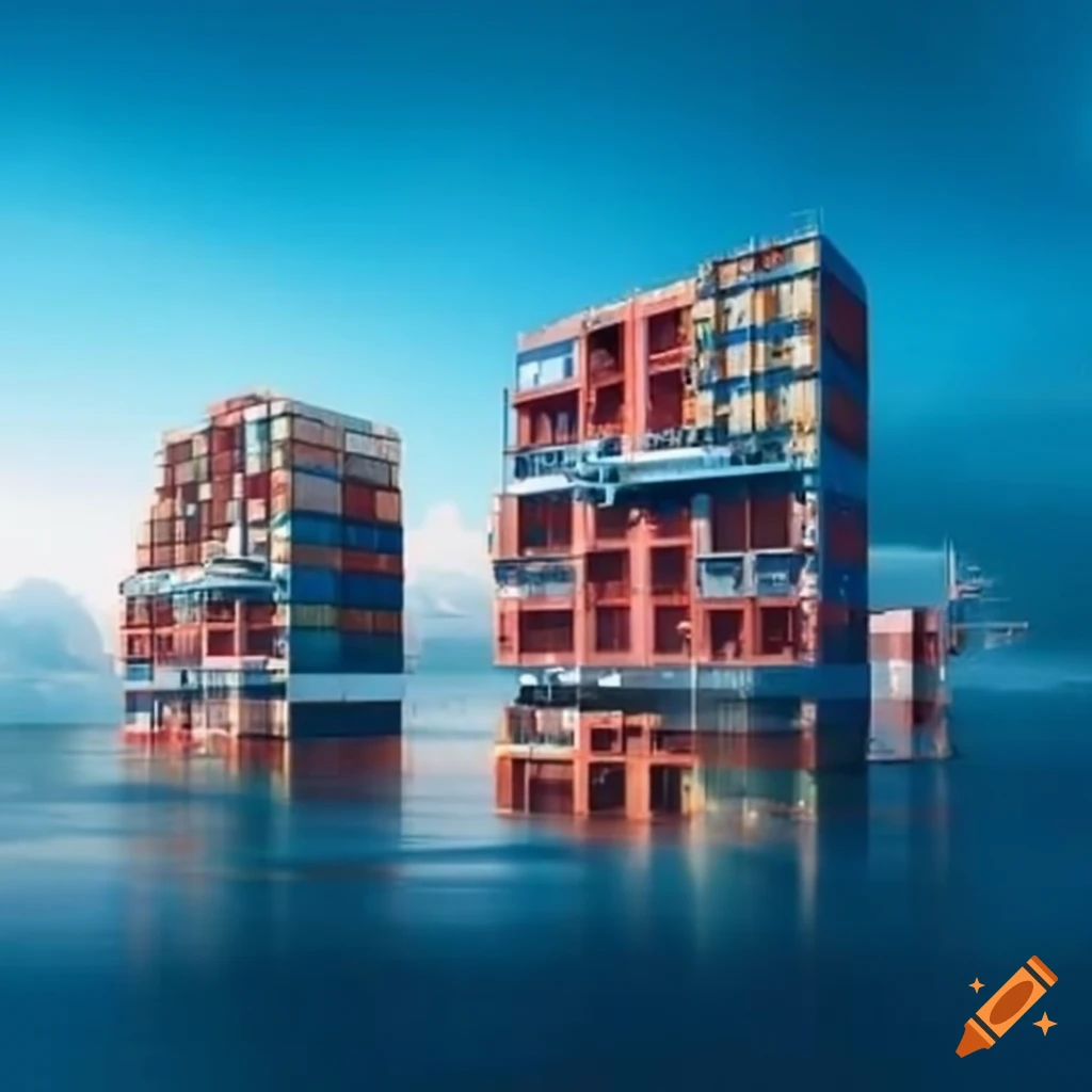container apartments on a cargo ship