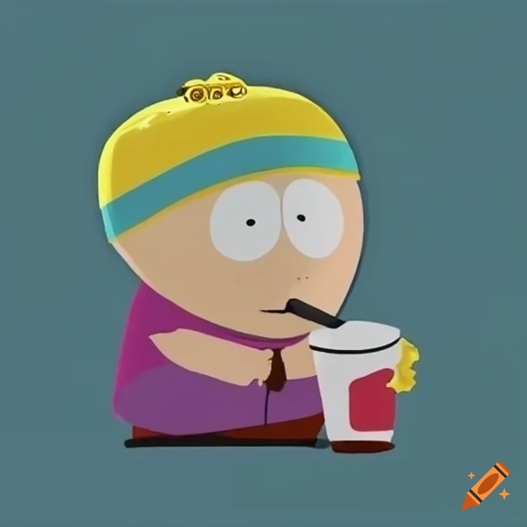 Cartoon of eric cartman in black firefighter gear with green helmet on ...