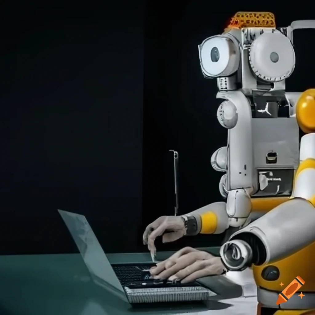 high-quality image of a construction robot using social media