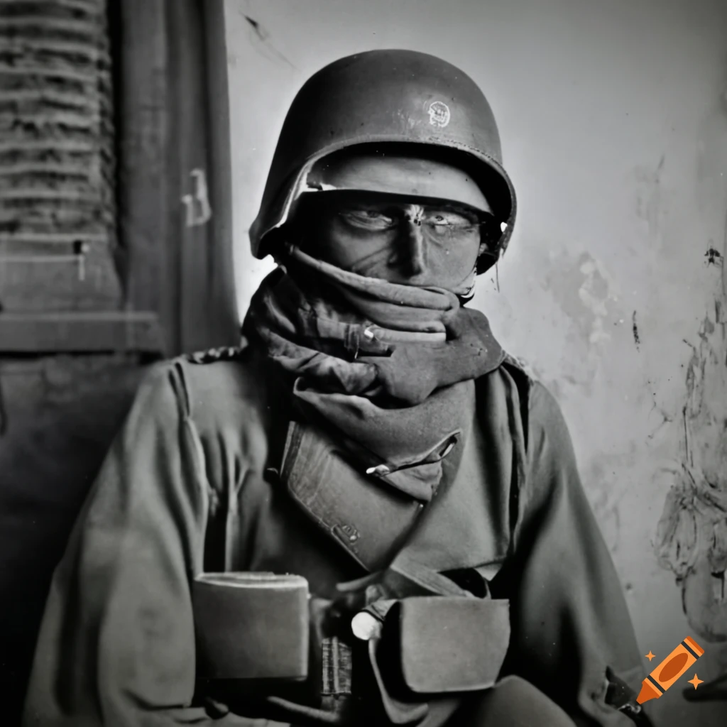 Ww2 style photograph of german soldier in a penal unit in north africa on  Craiyon