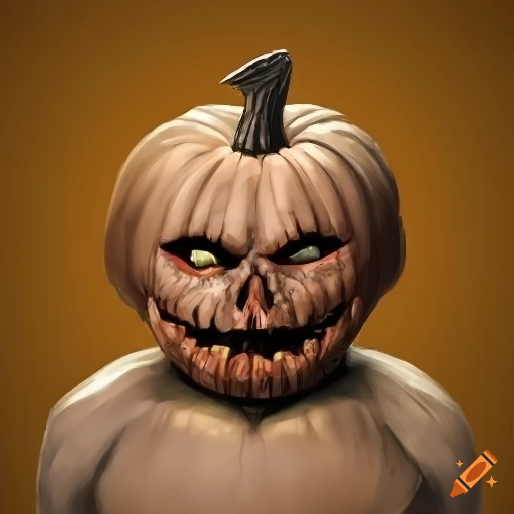 hyperrealistic drawing of a squished pumpkin