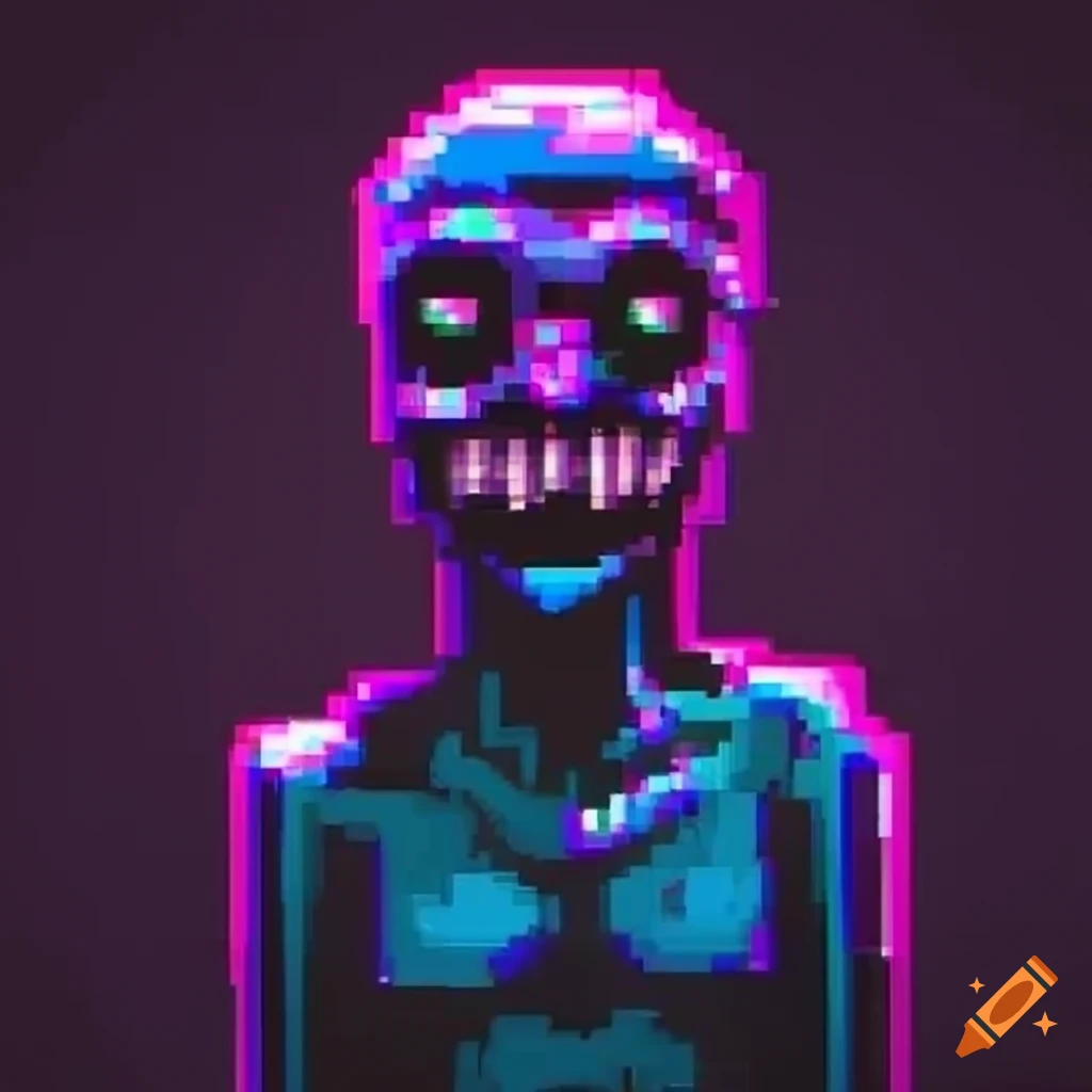 pixelated glitchy monster artwork