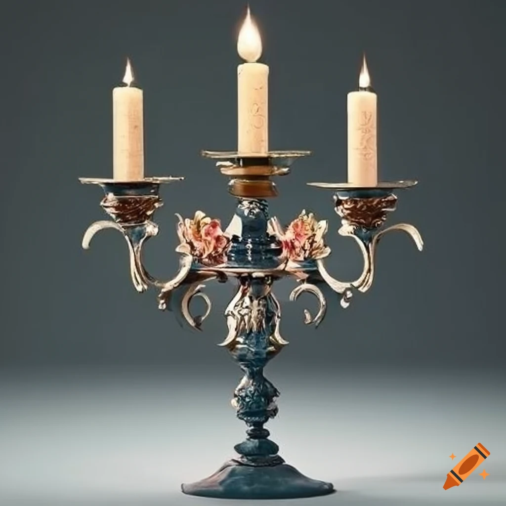 Ornamental candlestick candelabrum on Craiyon