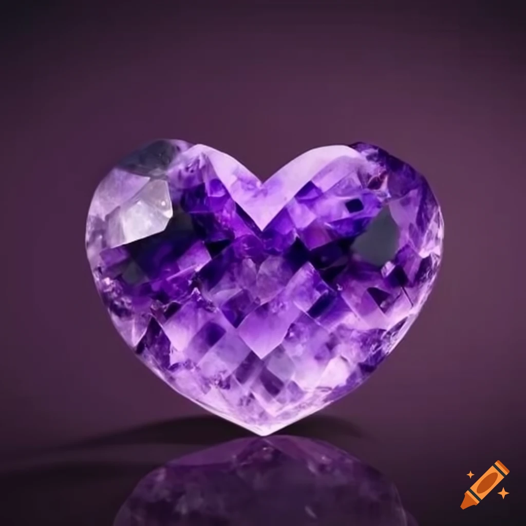 amethyst heart-shaped gemstone