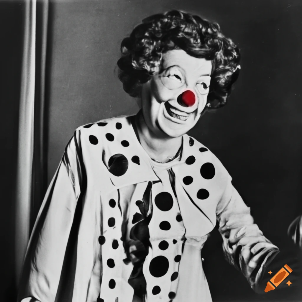 Image of eleanor roosevelt in a clown costume