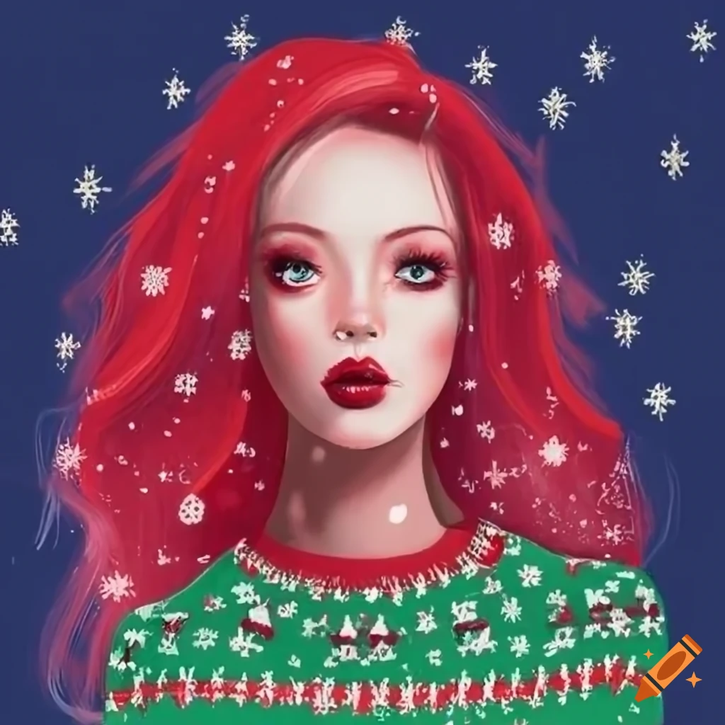 illustration of a mannequin in an ugly Christmas sweater