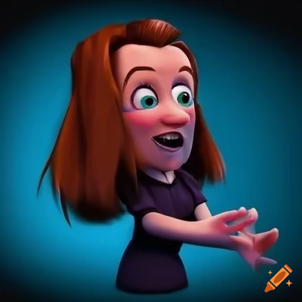 Pixar-style evil teacher character