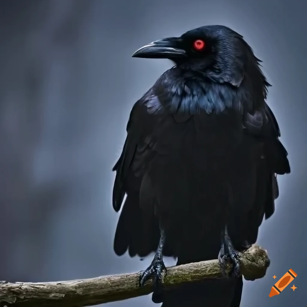 image of a dark forest with a Raven perched on a tree branch