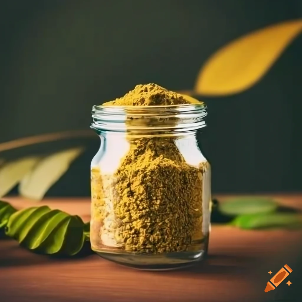 jar of curry leaves powder
