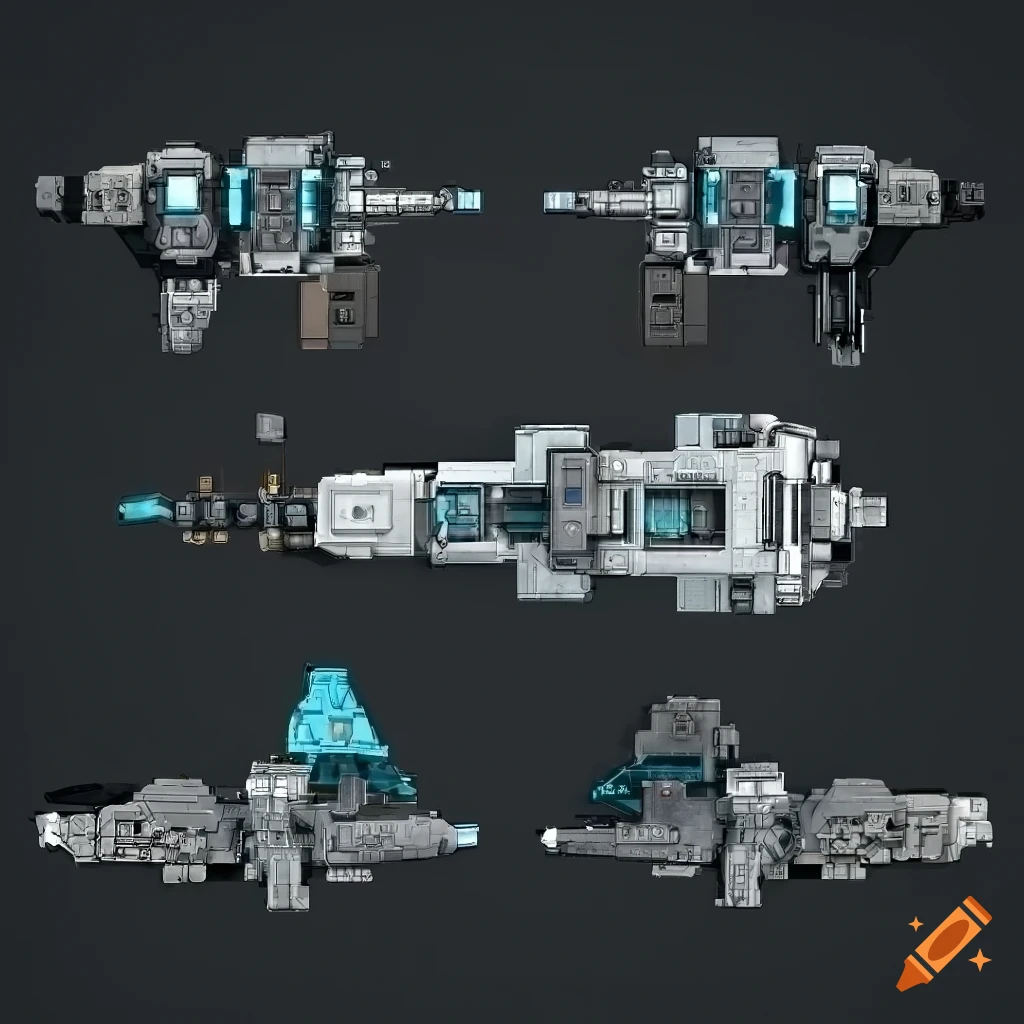 Pixel art of a military spaceship in sci-fi style on Craiyon