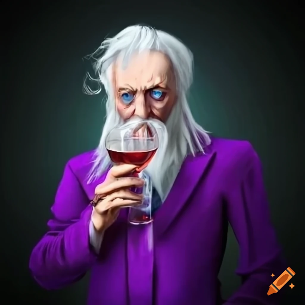 image of an old magician with a long white beard and blue eyes