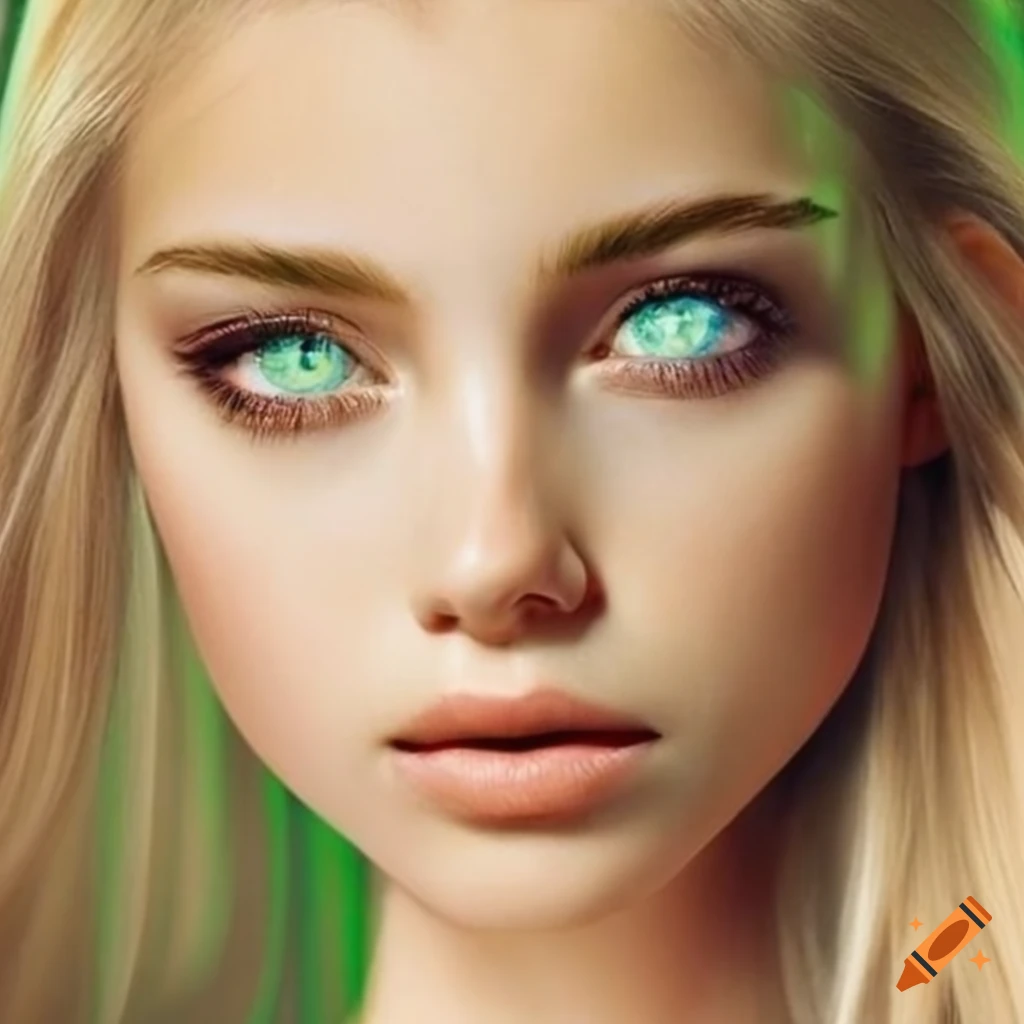 close-up of beautiful light green eyes
