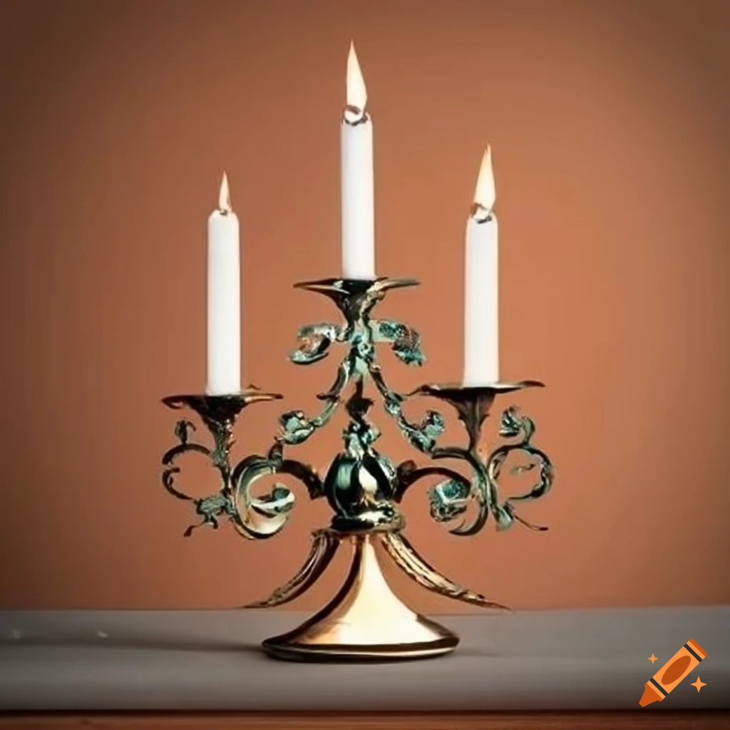 ornamental candelabrum with leaf motifs