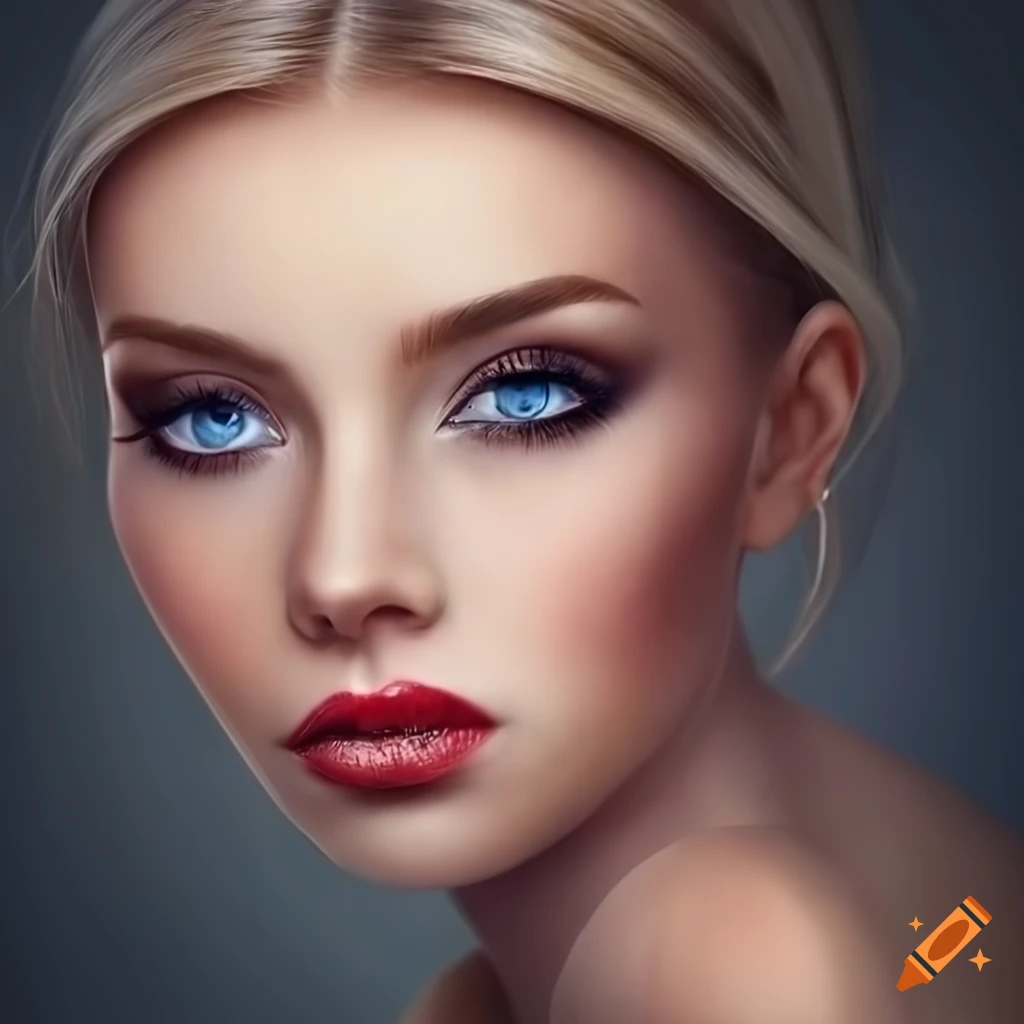 Photorealistic Portrait Of A Beautiful Woman With Detailed Features