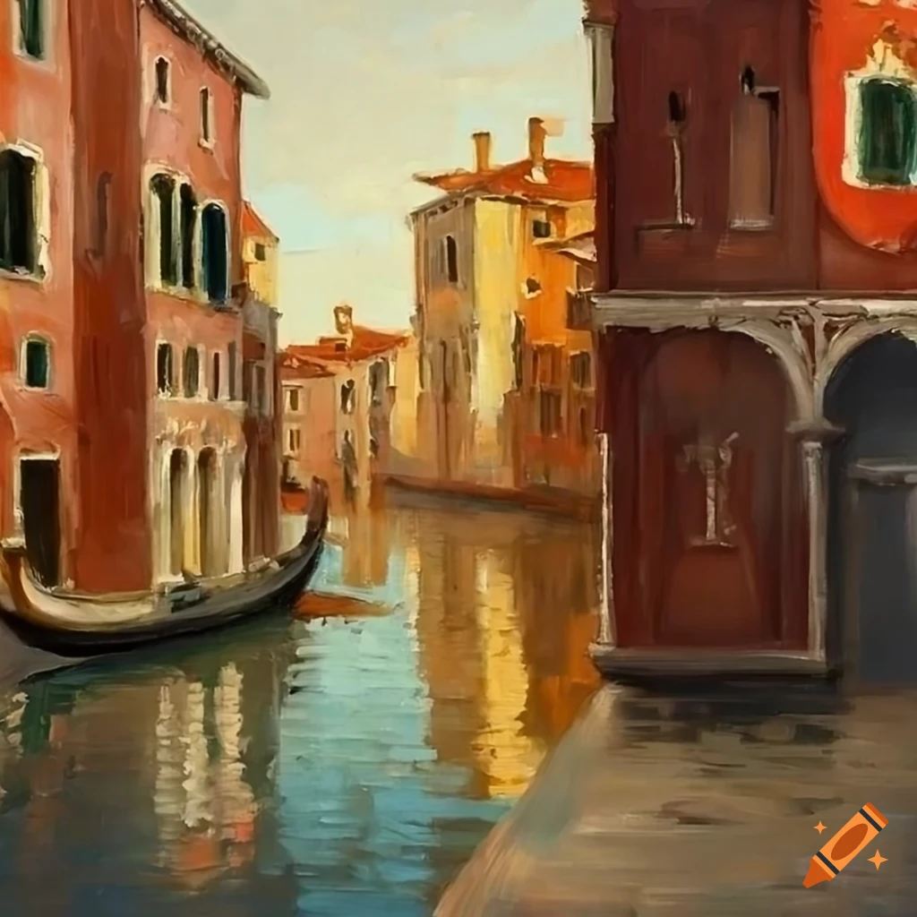 oil painting of a remote part of Venice