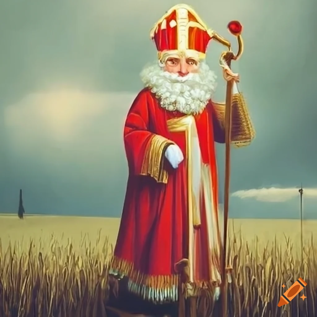 Saint Nicholas in a field