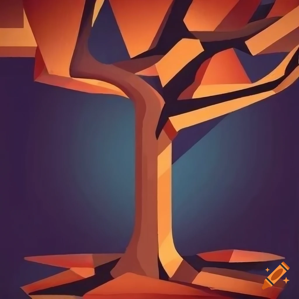 cubist representation of a tree