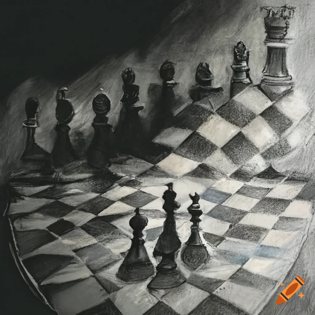 Kandinsky style chess game artwork on Craiyon