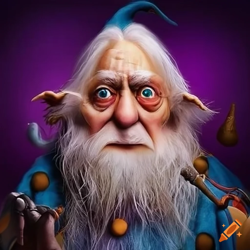 Humorous image of a wizard in a toy store on Craiyon