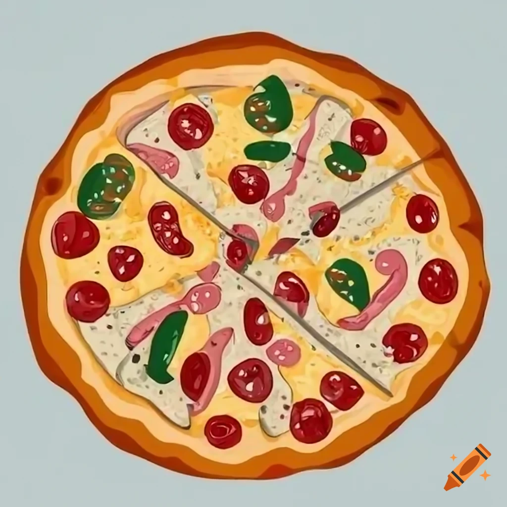 Delicious Cartoon Pizza Slices On Craiyon