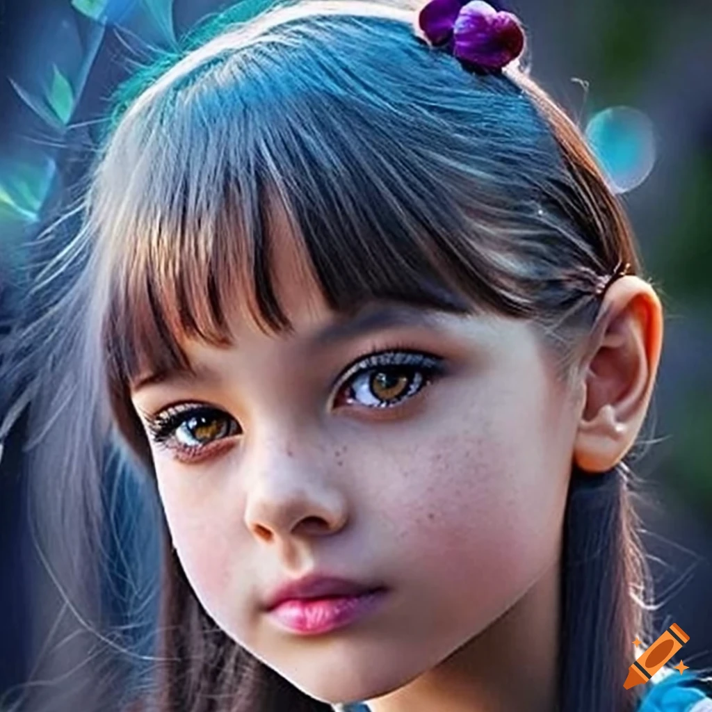 Portrait children girl ,accurate eyes accurate face adorable big