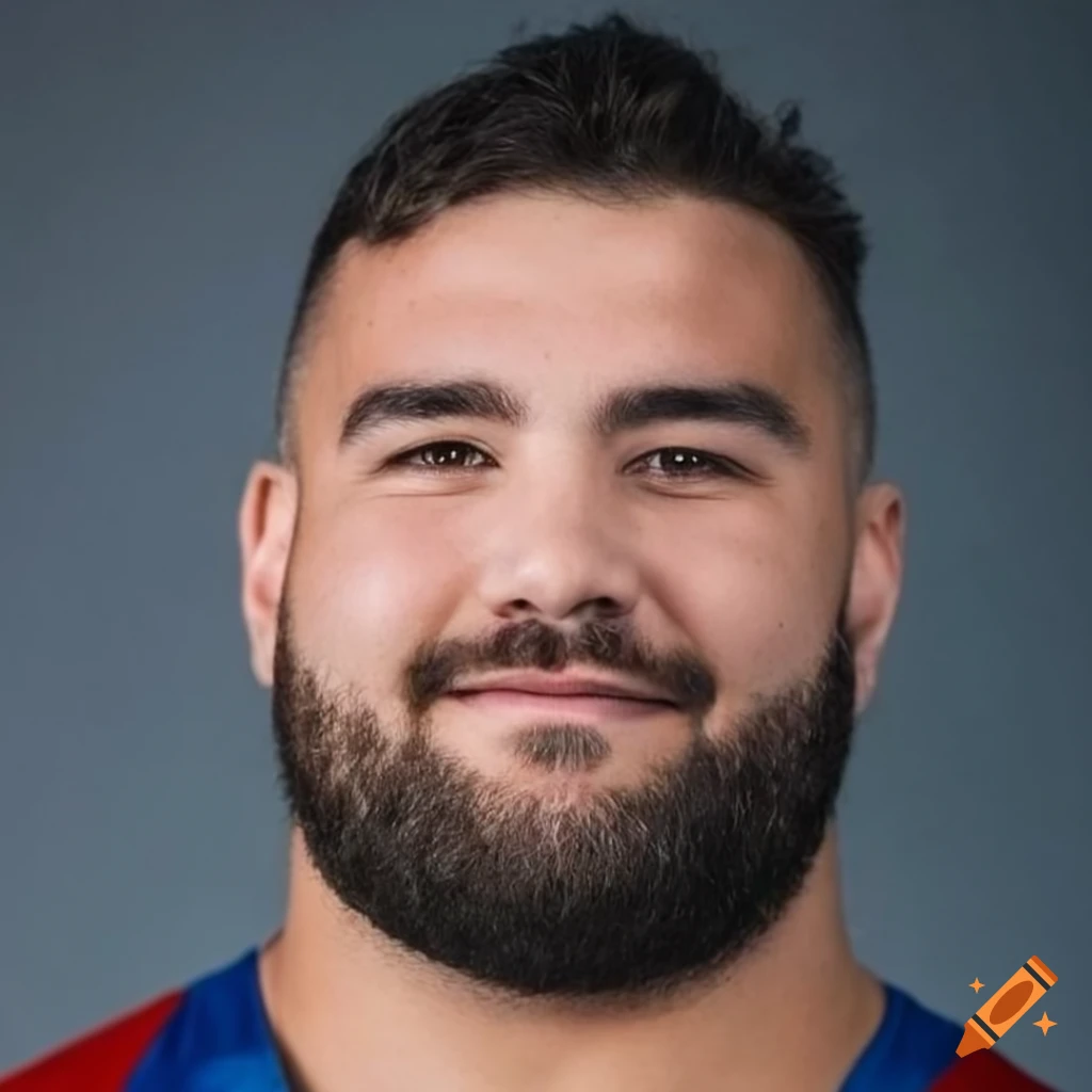 handsome bearded rugby player