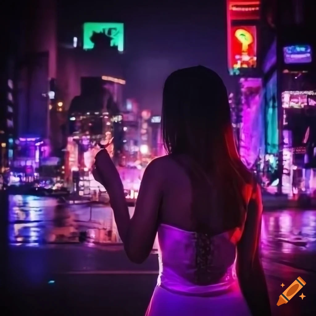 Cyberpunk Cityscape At Night In Bangkok