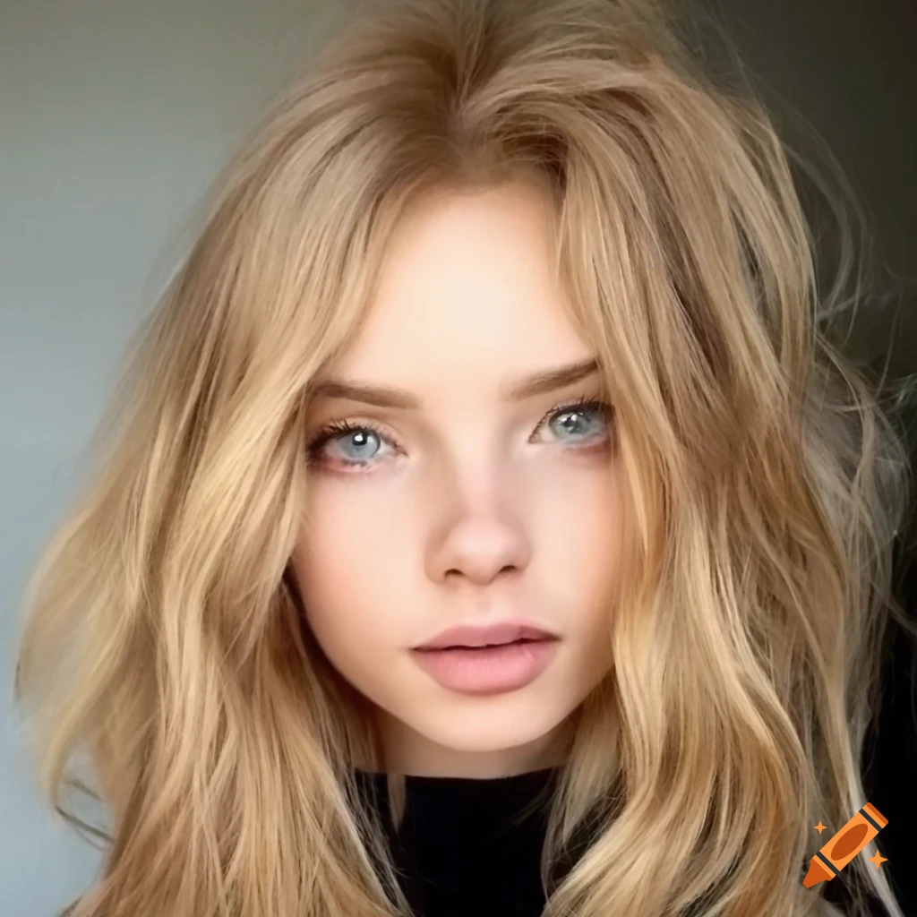 Female blonde hair green eyes