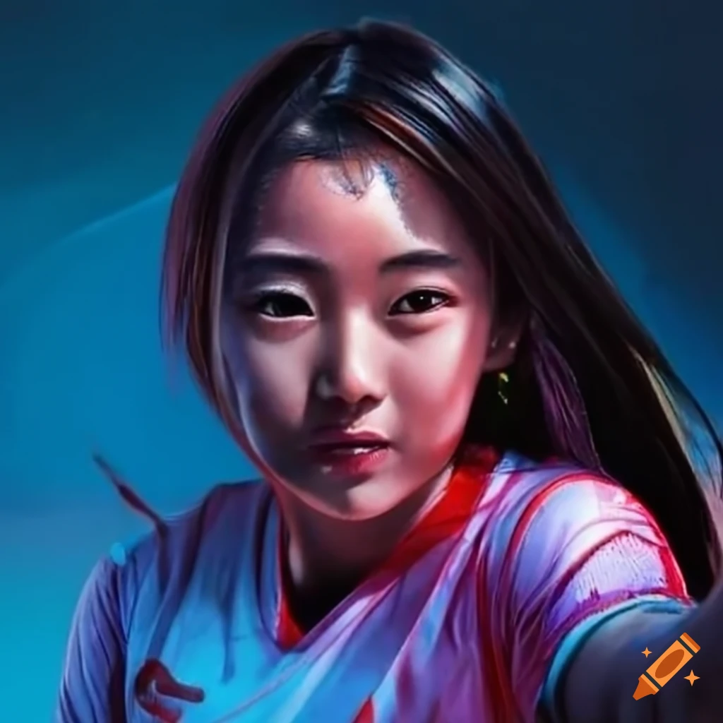 Anime character mila ayuhara playing volleyball on Craiyon