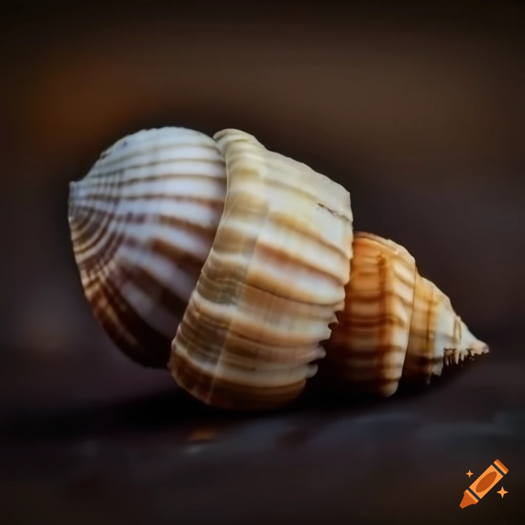 closeup of empty shell on blurred background
