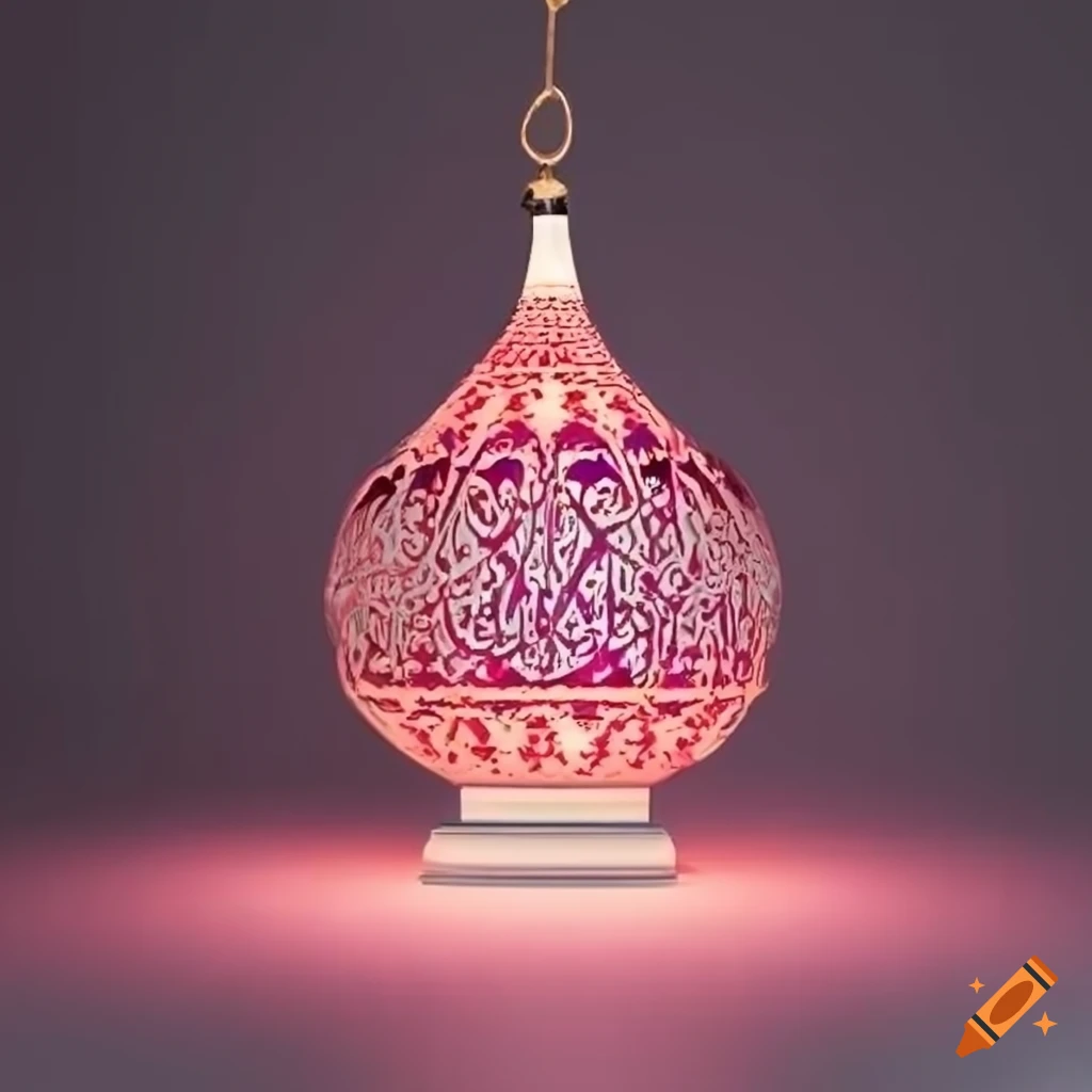 White And Pink Islamic Art Lamp On Craiyon
