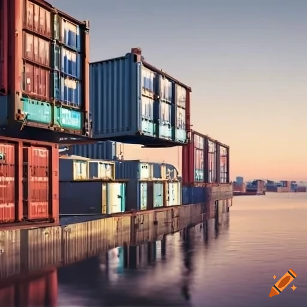 container apartments on a cargo ship
