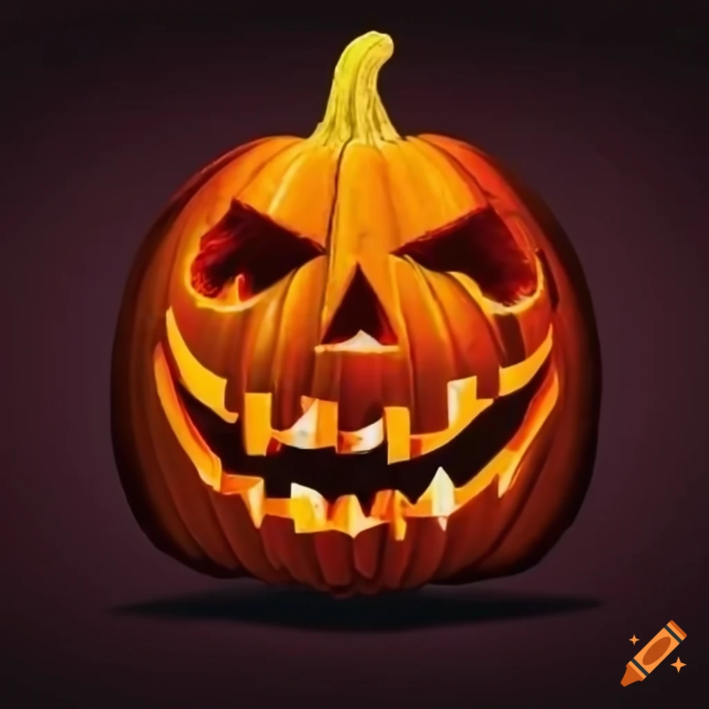 Heavy metal style halloween pumpkin