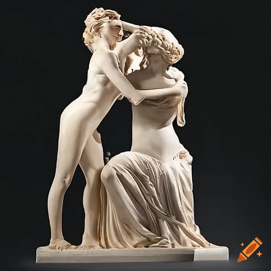 sculpture of two women embracing