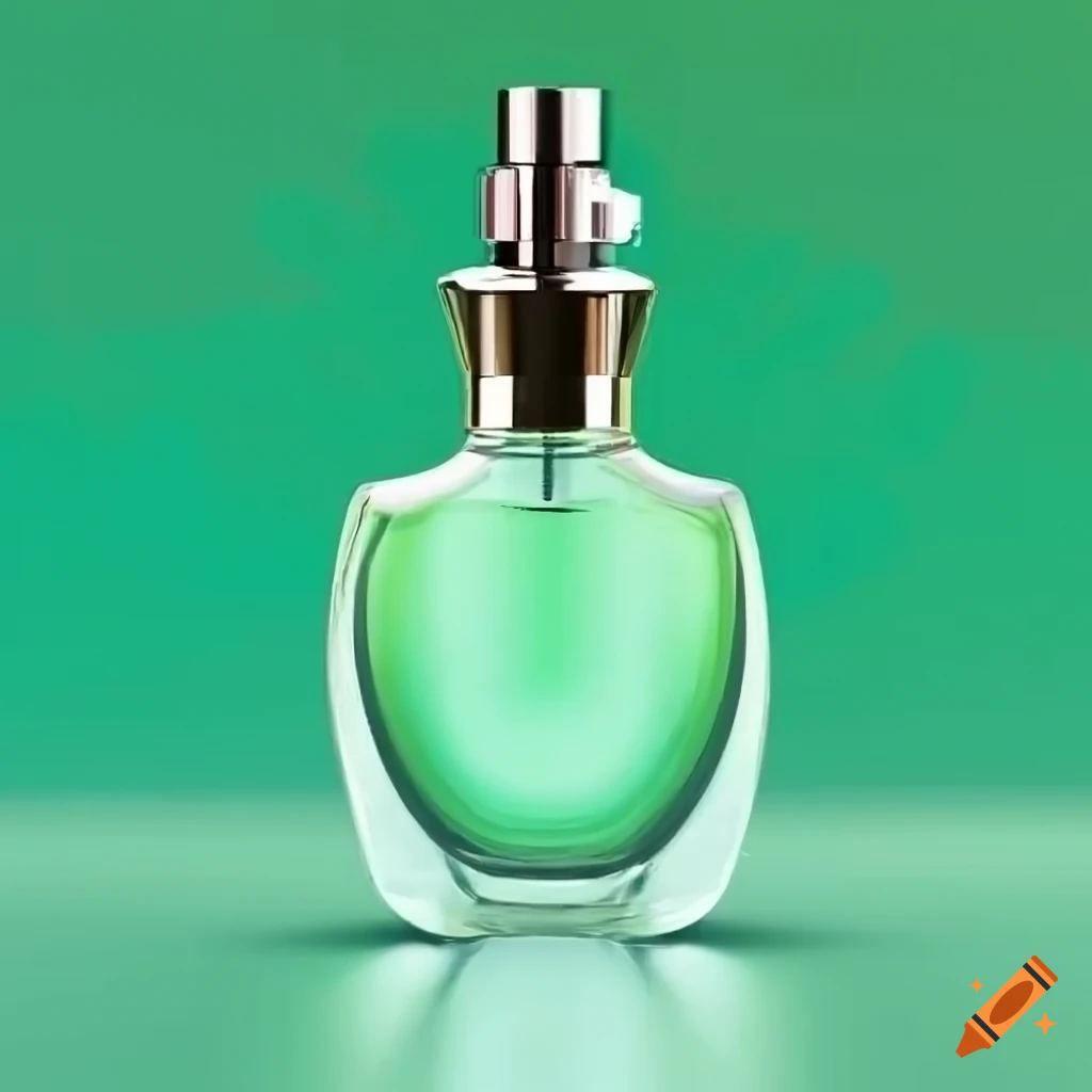 Green perfume bottle poster on Craiyon