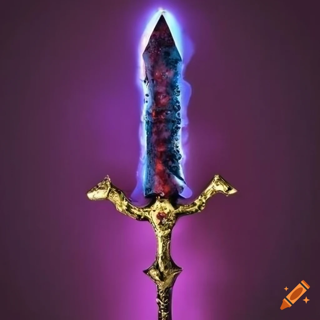 Crimson Obsidian Crystal Two handed Broadsword On Craiyon