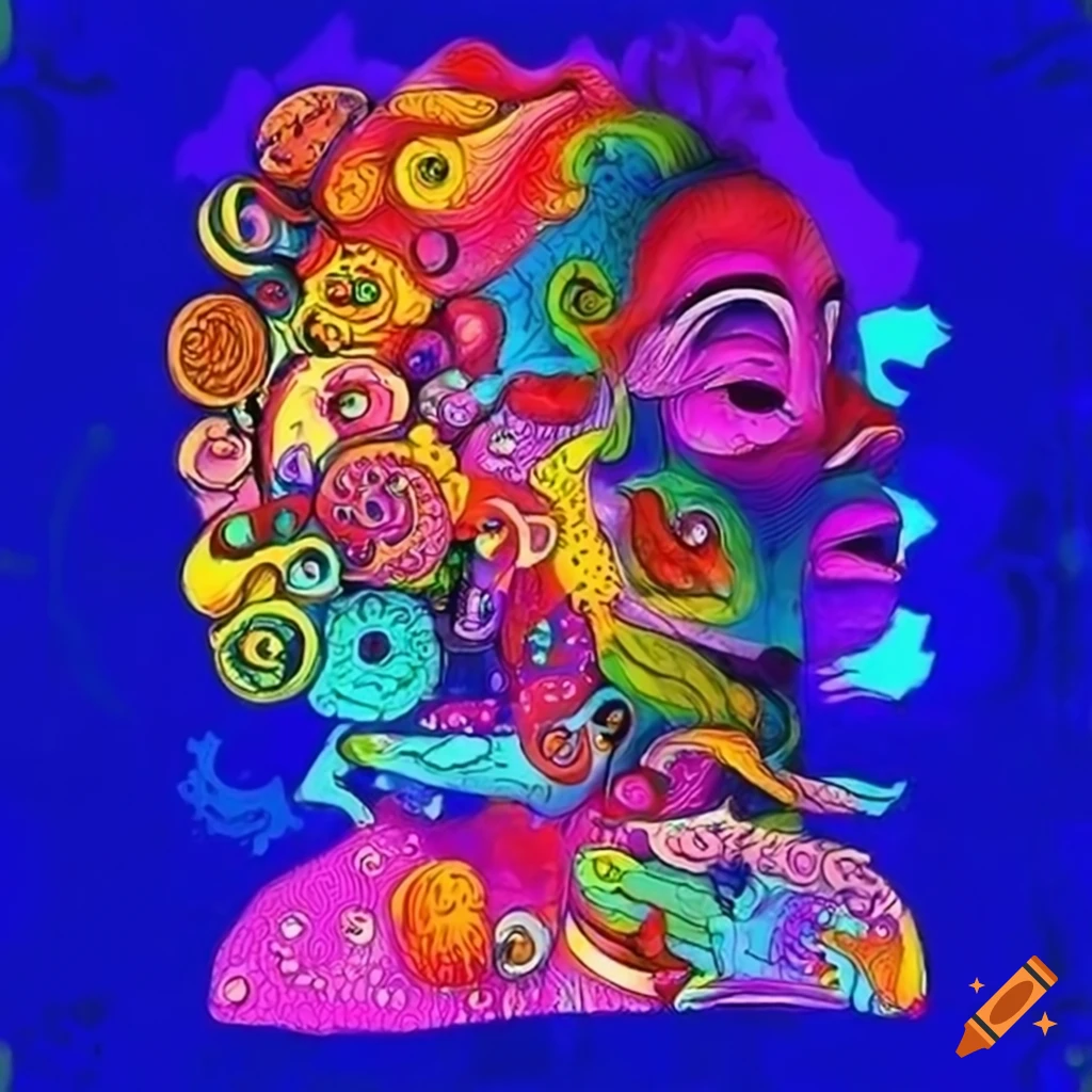 vibrant doodle art inspired by famous paintings