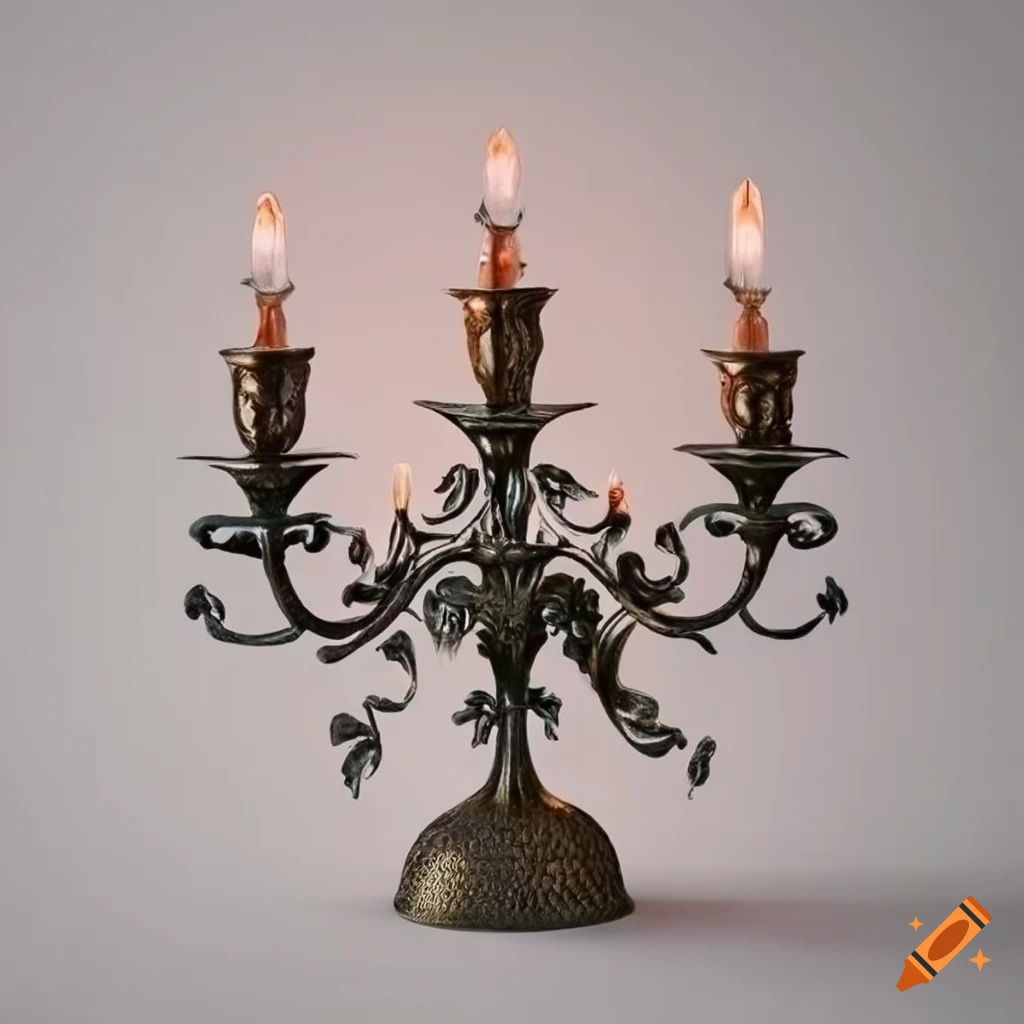 decorative candelabrum with leaves