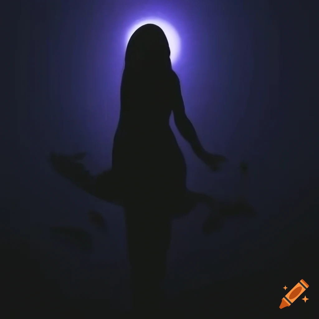silhouette of a person during a magical eclipse