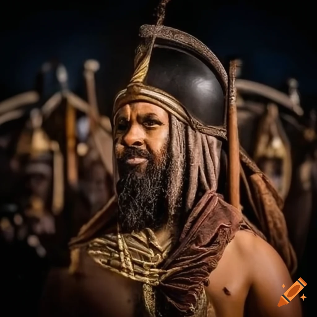 Photograph of byzantine soldiers guarding a village in the rainforest