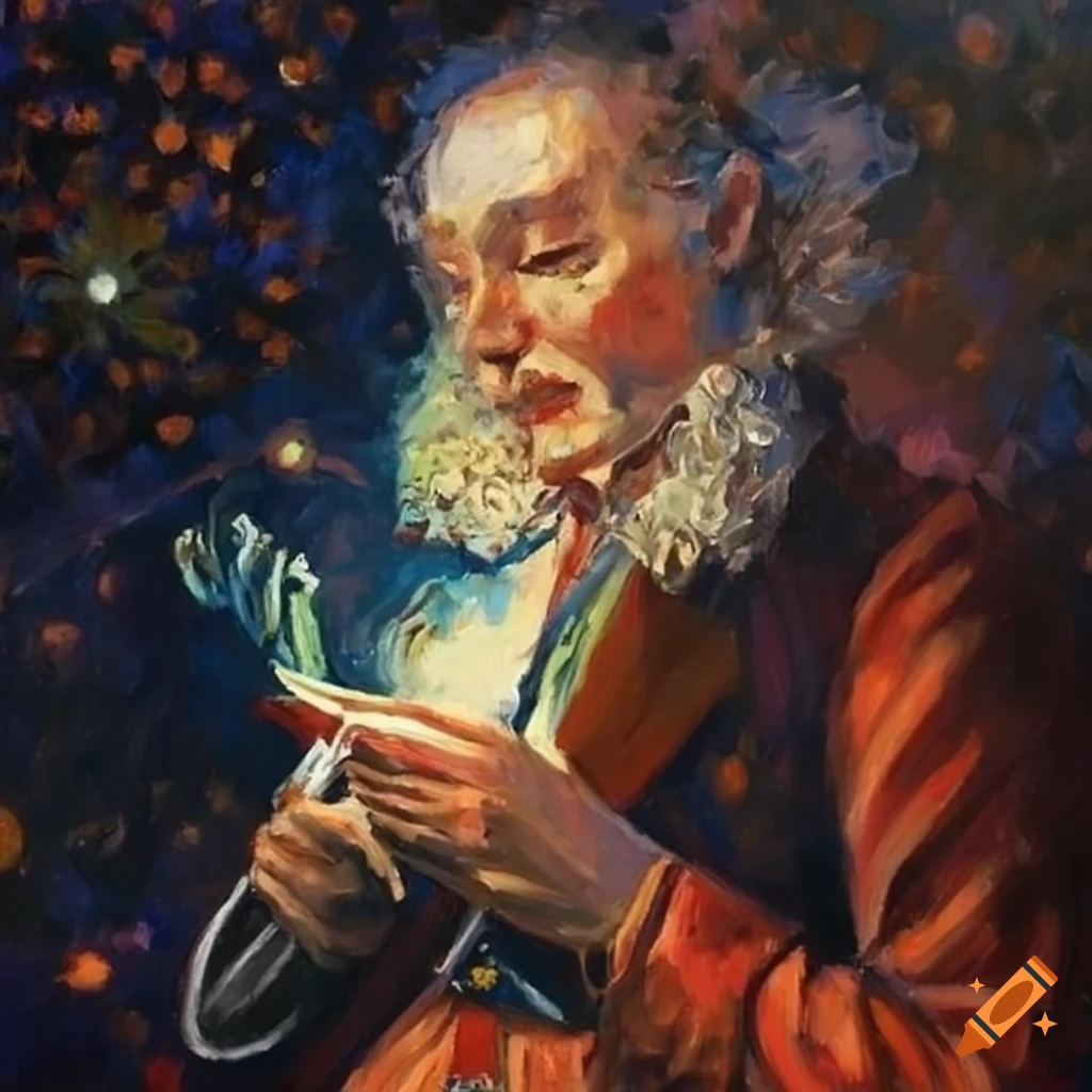 impressionist painting of magician tarot card