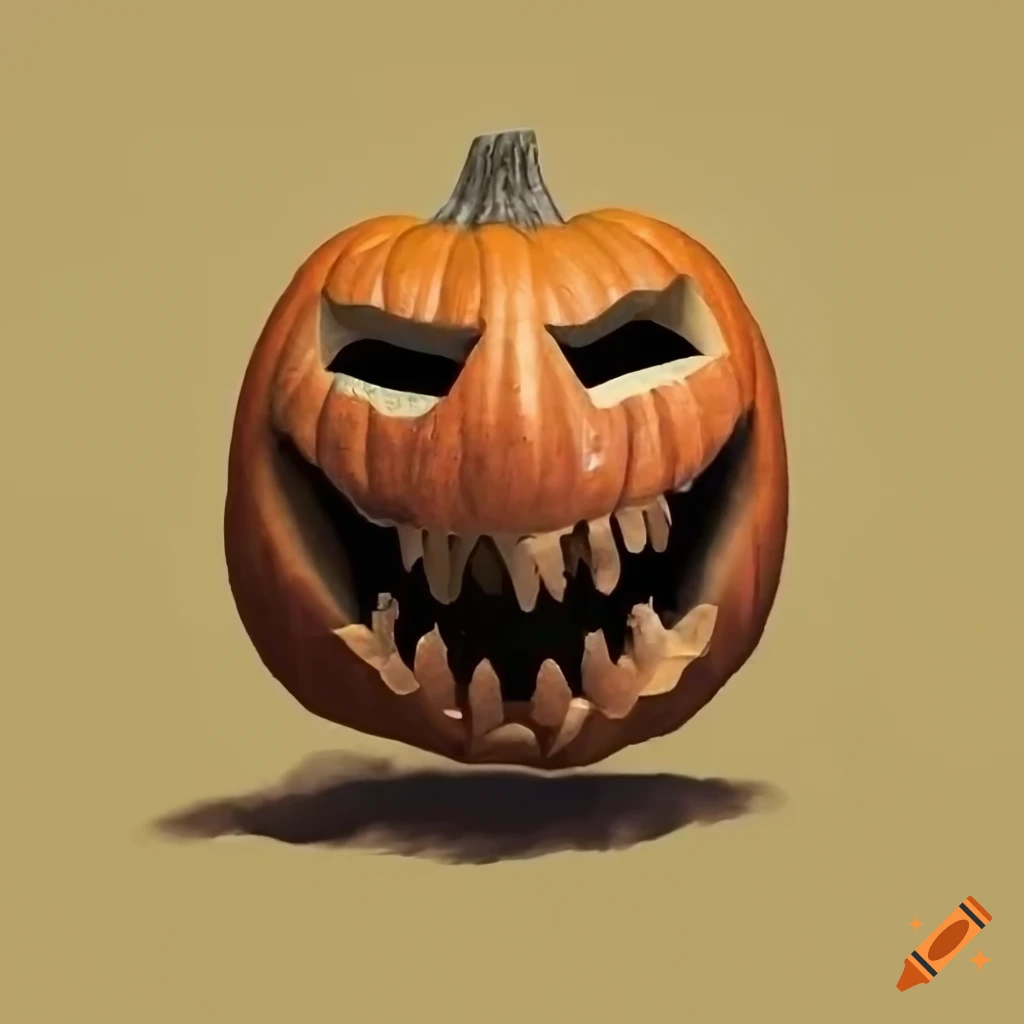 hyperrealistic pumpkin with an expressive face