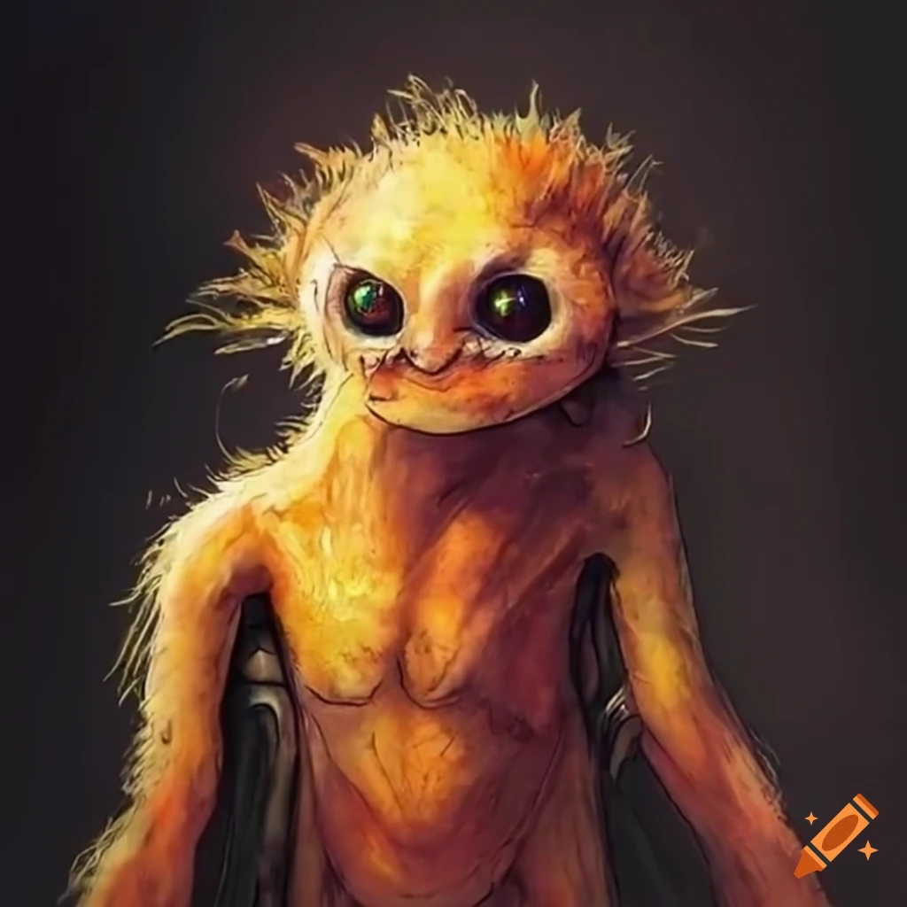 Detailed drawing of a monster on Craiyon