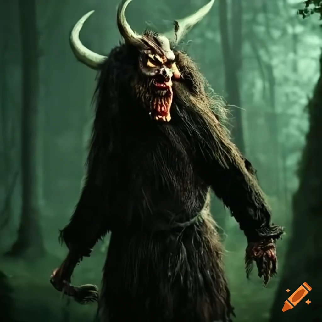 Krampus in a spooky forest